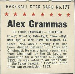 Alex Grammas [Perforated] #177 Baseball Cards 1961 Post Cereal Prices