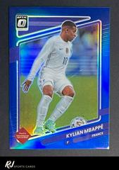 Kylian Mbappe [Optic Blue] Soccer Cards 2021 Panini Donruss Road to Qatar Prices