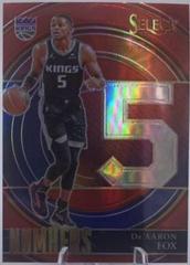 De'Aaron Fox [Red Prizm] #1 Basketball Cards 2021 Panini Select Numbers Prices