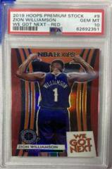 Zion Williamson [Red] Basketball Cards 2019 Panini Hoops Premium Stock We Got Next Prices