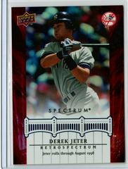 Derek Jeter #DJ26 Baseball Cards 2008 Upper Deck Spectrum Jeter Retrospectrum Prices
