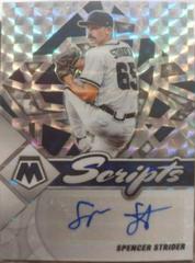 Spencer Strider [Holo] #SC-SS Baseball Cards 2022 Panini Mosaic Scripts Autographs Prices
