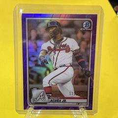 Ronald Acuna Jr. [Purple Refractor] #28 Baseball Cards 2020 Bowman Chrome Prices