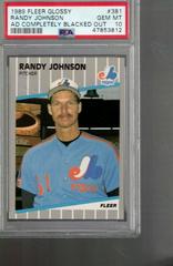 Randy Johnson [Ad Completely Blacked Out] #381 Baseball Cards 1989 Fleer Glossy Prices