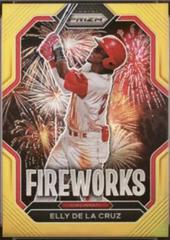Elly De La Cruz [Gold] #F7 Baseball Cards 2023 Panini Prizm Fireworks Prices