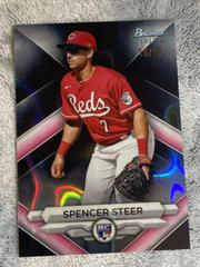 Spencer Steer [Black Lava] #BSR-8 Baseball Cards 2023 Bowman Sterling Prices