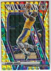 LeBron James [Reactive Yellow] Basketball Cards 2020 Panini Mosaic Will to Win Prices
