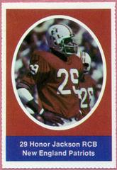 Honor Jackson Football Cards 1972 Sunoco Stamps Update Prices