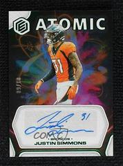 Justin Simmons [Neon] #AA-JS Football Cards 2022 Panini Elements Atomic Autographs Prices
