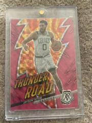 Jayson Tatum [Pink Fluorescent] #10 Basketball Cards 2022 Panini Mosaic Thunder Road Prices