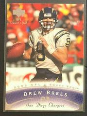 Drew Brees #9 Football Cards 2003 Upper Deck Sweet Spot Prices