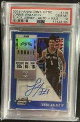 Lonnie Walker IV [White Jersey Autograph Blue] #118 Basketball Cards 2018 Panini Contenders Optic Prices