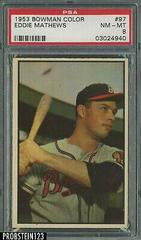 Eddie Mathews #97 Baseball Cards 1953 Bowman Color Prices