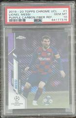 Lionel Messi [Purple Carbon Fiber Refractor] Soccer Cards 2019 Topps Chrome UEFA Champions League Prices