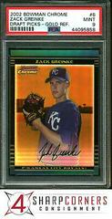 Zack Greinke [Gold Refractor] #6 Baseball Cards 2002 Bowman Chrome Draft Picks Prices