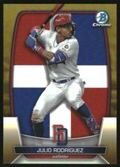 Julio Rodriguez [Gold] Baseball Cards 2023 Bowman Chrome WBC Flag Refractor Prices
