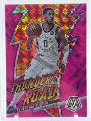 Tyrese Haliburton [Pink Fluorescent] #3 Basketball Cards 2022 Panini Mosaic Thunder Road Prices