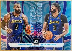 Anthony Davis, LeBron James [Purple] #3 Basketball Cards 2022 Panini Donruss Optic Optical Illusions Prices