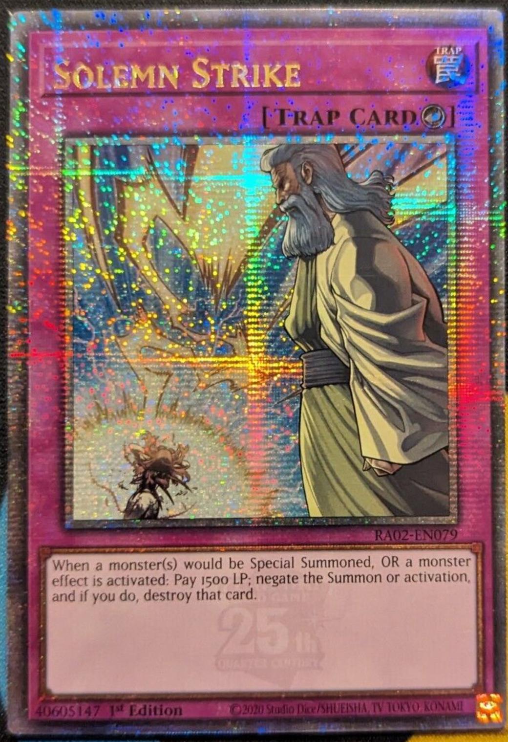 Solemn Strike [Quarter Century Secret Rare] RA02EN079 Preise YuGiOh
