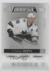 Tomas Hertl #TA-HE Hockey Cards 2021 Upper Deck Credentials Ticket Access Acetate Prices