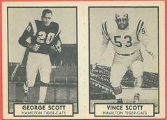 George Scott, Vince Scott Football Cards 1962 Topps CFL Prices