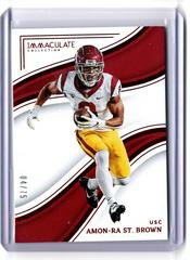 Amon-Ra St. Brown [Ruby] #3 Football Cards 2023 Panini Immaculate Collection Collegiate Prices