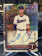 Anthony Gutierrez [Speckle Refractor] #CPA-AG Baseball Cards 2022 Bowman Chrome Prospect Autographs Prices