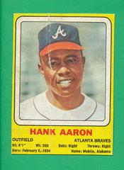 Hank Aaron [Hand Cut] Baseball Cards 1969 Transogram Prices