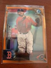 Dustin Pedroia [Orange Refractor] Baseball Cards 2016 Bowman Chrome Prices