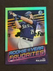 Cal Raleigh [Aqua] Baseball Cards 2022 Bowman Rookie of the Year Favorites Prices