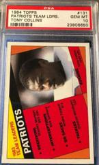 Patriots Team Ldrs. [Tony Collins] Football Cards 1984 Topps Prices