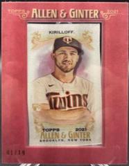 Alex Kirilloff [Framed Mini Cloth] Baseball Cards 2021 Topps Allen & Ginter Prices