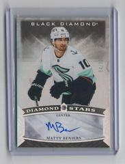 Matty Beniers [Purple Diamond Relic] #BDS-BE Hockey Cards 2023 Upper Deck Black Diamond Stars Autograph Prices