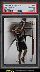 Tim Duncan [Retail] #82 Basketball Cards 2008 SP Authentic Prices