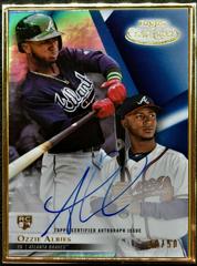 Ozzie Albies [Blue] #FA-OA Baseball Cards 2018 Topps Gold Label Framed Autograph Prices