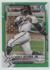Ronald Acuna Jr. [Green Refractor] Baseball Cards 2021 Bowman Chrome Prices