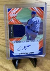 Christian Scott [Orange] Baseball Cards 2022 Panini Elite Extra Edition Prospect Materials Signatures Prices