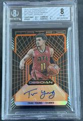 Trae Young [Orange] Basketball Cards 2018 Panini Obsidian Matrix Autographs Prices