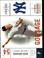 Rich Gossage #96 Baseball Cards 2001 Upper Deck Legends of NY Prices
