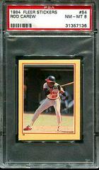 Rod Carew Baseball Cards 1984 Fleer Stickers Prices
