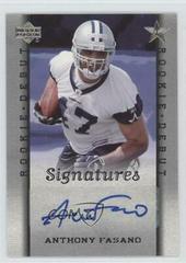Anthony Fasano [Autograph] #202 Football Cards 2006 Upper Deck Rookie Debut Prices