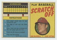 Sam McDowell Baseball Cards 1970 Topps Scratch Offs Prices