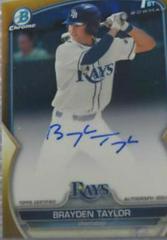 Brayden Taylor [Gold] #CDA-BT Baseball Cards 2023 Bowman Draft Chrome Prospect Autographs Prices