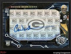 Christian Watson [Blue] #RNS-CW Football Cards 2022 Panini Elements Rookie Neon Signs Autographs Prices