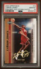LeBron James [Gold Facsimile Autograph] #10 Basketball Cards 2003 Upper Deck Phenomenal Beginning Prices