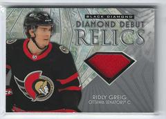 Ridly Greig #DD-RG Hockey Cards 2023 Upper Deck Black Diamond Debut Relic Prices