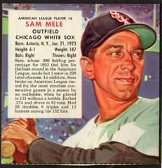 Sam Mele [Chicago] #6 Baseball Cards 1954 Red Man Tobacco Prices