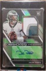 Jalen Hurts [Jersey Autograph Electric Etch Green] #222 Football Cards 2020 Panini Obsidian Prices