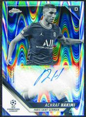 Achraf Hakimi [Black & White Ray Wave Refractor] #CA-AH Soccer Cards 2021 Topps Chrome UEFA Champions League Autographs Prices