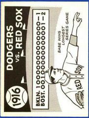 Dodgers VS Red Sox [1916] #13 Baseball Cards 1967 Laughlin World Series Prices